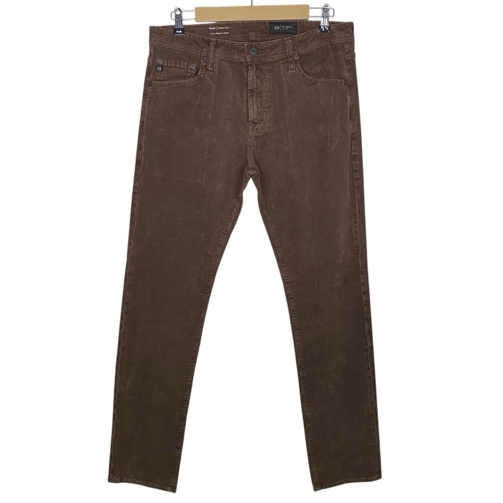 AG Adriano Goldschmied Corduroy Pants Mens 33x32 Brown Tellis Preppy Japan NEW